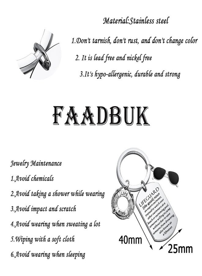 FAADBUK Lifeguard Keychain Life Preserver Lifeguard Thank You Gift Guard Teacher Gift (Lifeguard Keychain) - Image 2