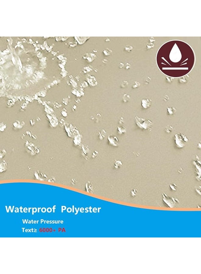 Patio Egg Chair Cover, Waterproof Swing Egg Chair Cover with Zipper, Wind-proof Patio Swing Chair Cover with Bottom Buckle, Outdoor Single Seat Egg Chair Covers, Beige - Image 3