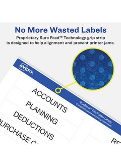 AVERY Trueblock File Folder Labels, 2/3" X 3-7/16", 1,500 Printable Labels, White, Permanent (5366)  - Image 4