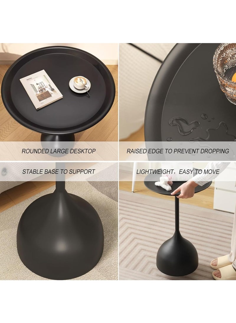 Leon Home Two-piece coffee table, Nordic sofa side table decoration small space living room bedroom terrace, retro metal side table, metal wrought iron outdoor round table weather-resistant and rust-proof outdoor  - Image 4