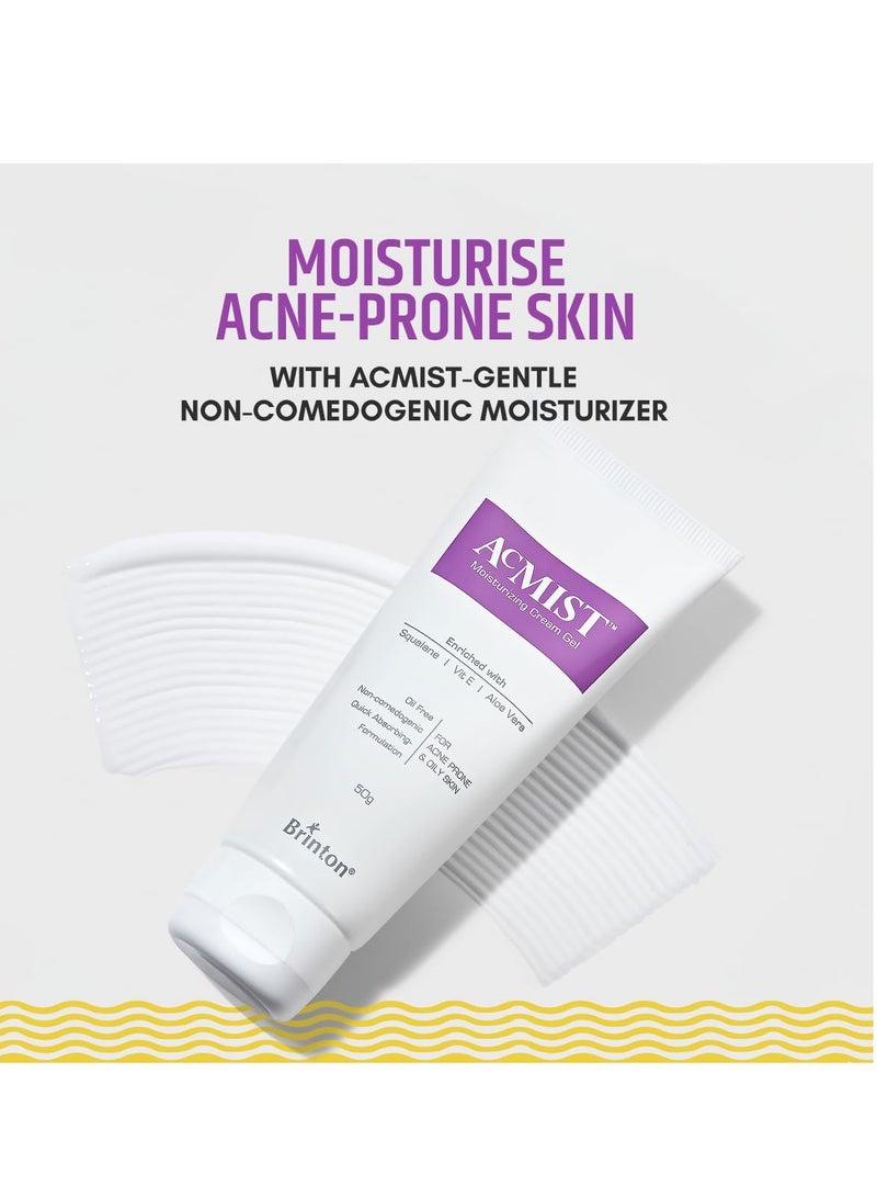Brinton Brinton AcMist Moisturizing Cream Gel for Acne Prone and Oily Skin, Skin Cream, Moisture Cream, Moisturizing Cream, Dry Skin Cream, Skin Care Cream, 50 g x Pack of 2  - Image 3