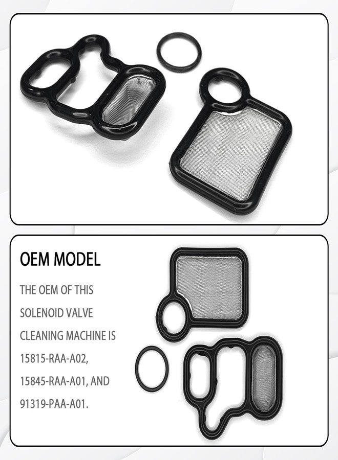 SWQS VVT VTEC Solenoid Gasket Valve Cover Set with Spool Valve Filter Screen for 2002-2015 Honda Civic Accord CR-V Element Fit Crosstour, Acura RSX TSX RDX, Replaces 15845-RAA-A01 91319-PAA-A01 - Image 5