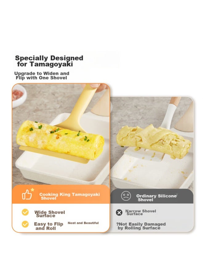 COOKER KING Chuidahuang Silicone Spatula, For Yuzi Shao, Specialized For Frying Eggs And Pancakes, Off-white  - Image 3