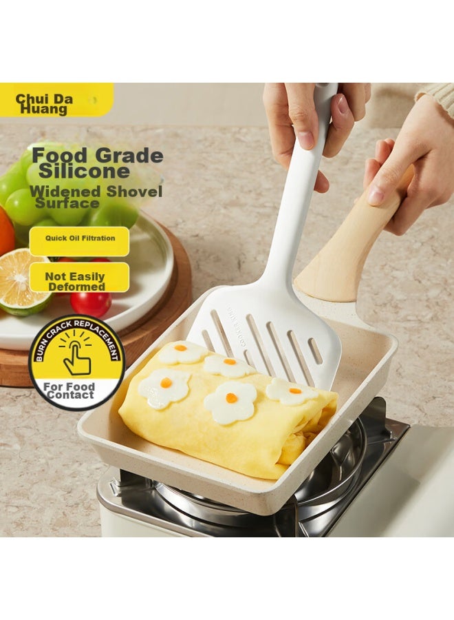 COOKER KING Chuidahuang Silicone Spatula, For Yuzi Shao, Specialized For Frying Eggs And Pancakes, Off-white  - Image 1