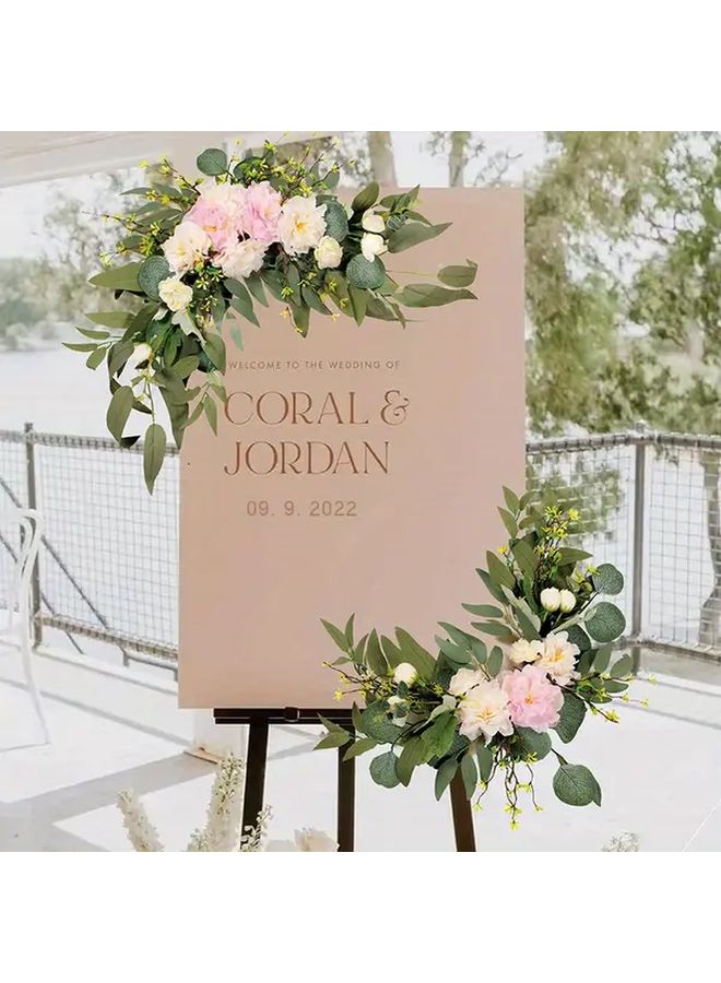 Mixed Color Peony Baby Breath Wedding Arch Flower Kit Artificial Decor Indoor Outdoor - Image 1