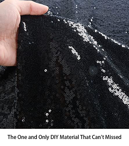 ShiDianYi 12 Feet 4 Yards Black Sequin Fabric, by The Yard, Sequin Fabric, Tablecloth, Linen, Sequin Tablecloth, Table Runner - Image 4