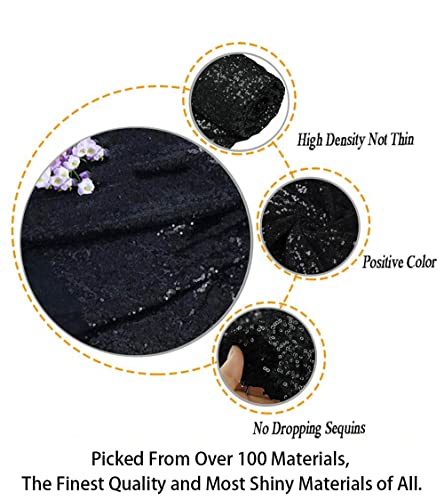 ShiDianYi 12 Feet 4 Yards Black Sequin Fabric, by The Yard, Sequin Fabric, Tablecloth, Linen, Sequin Tablecloth, Table Runner - Image 3