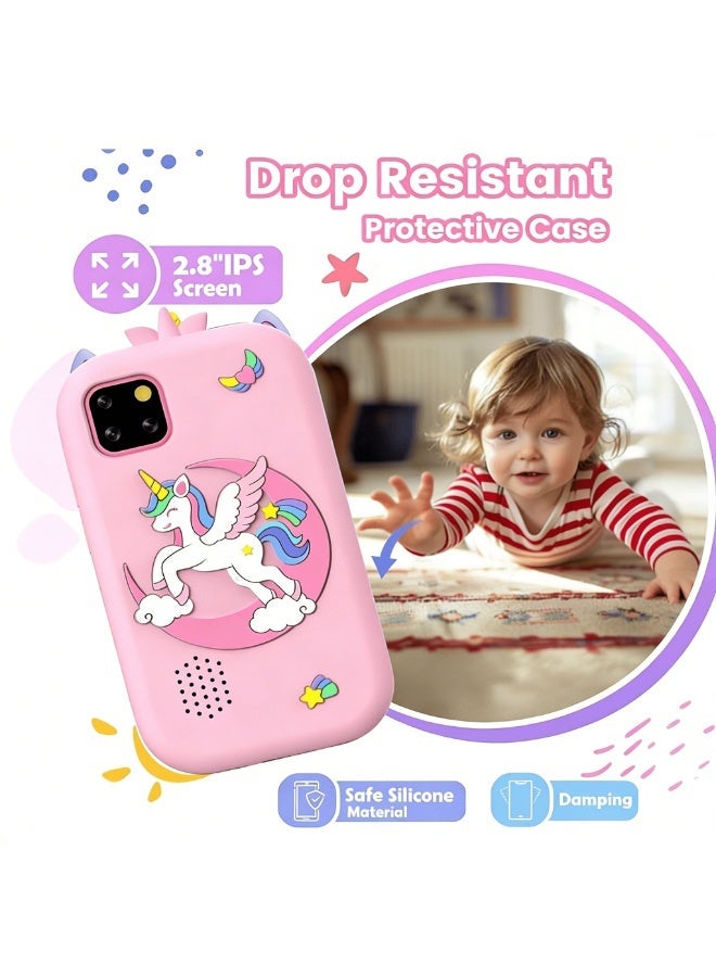 Ump Kids Smart Phone Toys for Kids, Mini Smart Phone Toys, Kids Camera with 1080P Dual Camera, Educational Toy,2.8 Inch Touchscreen, 18 Educational Games, Music Player, Video Recorder, with Protective Case, Toys Gift for Kids,Birthday Gift(32GB) - Image 2