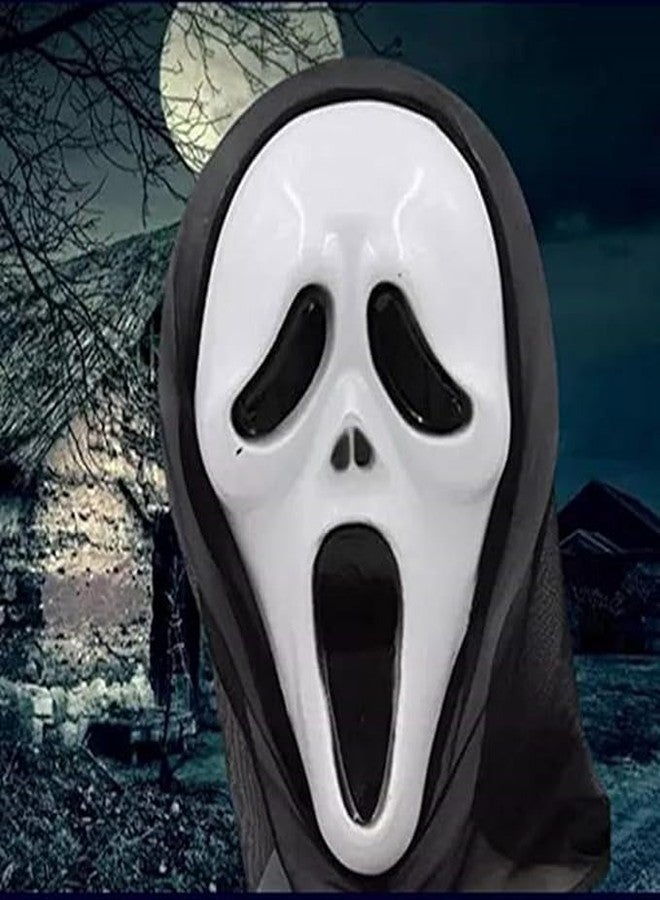 PartyFlex Mask for Men Horror Skull Cosplay Masks Funny Scary Horror Full Face Mask for Costume Prank Party Halloween Holi Function Drama competition (ghost mask) - Image 5