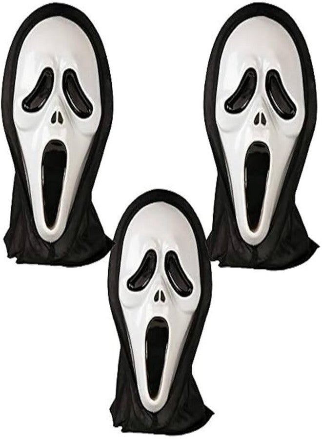 PartyFlex Mask for Men Horror Skull Cosplay Masks Funny Scary Horror Full Face Mask for Costume Prank Party Halloween Holi Function Drama competition (ghost mask) - Image 1