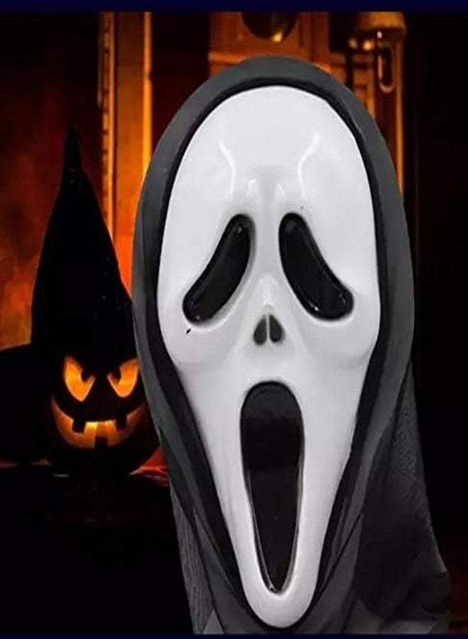 PartyFlex Mask for Men Horror Skull Cosplay Masks Funny Scary Horror Full Face Mask for Costume Prank Party Halloween Holi Function Drama competition (ghost mask) - Image 2