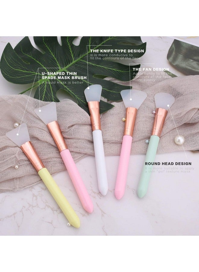 Elisel 5Pcs Silicone Face Mask Brushes Flexible Facial Mud Mask Applicator Brush For Applying Facial Masksleeping Mask Clay Maskbody Lotion Mask Beauty Tools Makeup Brushes Applicator (Style 1) - Image 3