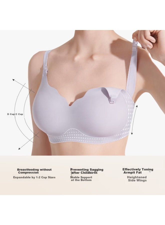 Ubras Cloud-soft Seamless Anti-spill Nursing Bra, Women's Wireless Brassiere, Breathable Invisible Orchid XL - Image 3