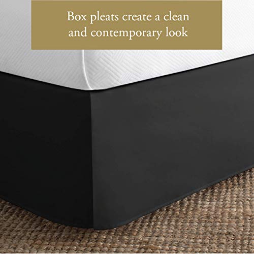 Levinsohn Luxury Hotel Tailored Bed Skirt, Box Pleats, 14 Inch Drop, Queen, Black - Image 5