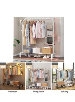 Reko Durable Clothes Rail Clothes Rack with Clothes Rail and Storage Compartment Freestanding Hanger  - Image 5