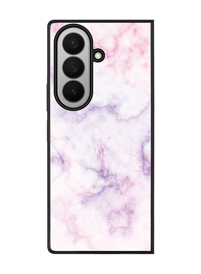 Stylizedd For Samsung Galaxy Z Fold7 Case,Slim fit Camera Protection, Shockproof Thin Phone cover  - Marble Print Cotton Candy