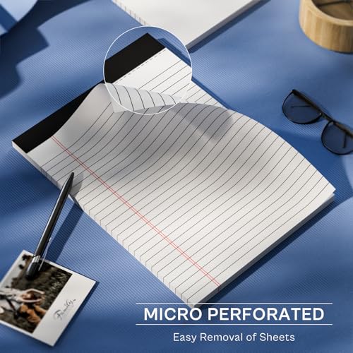 PINJINGPRO Legal Pads 8.5 x 11 Writing Pads, 3 Pack Note Pads 8.5 x 11 Wide Ruled Pads of Paper, Micro Perforated Notepad 8.5'' x 11'' Lined Paper Pads, Thickness Paper with Strong Cardboard, 30 Sheets per Pad - Image 4
