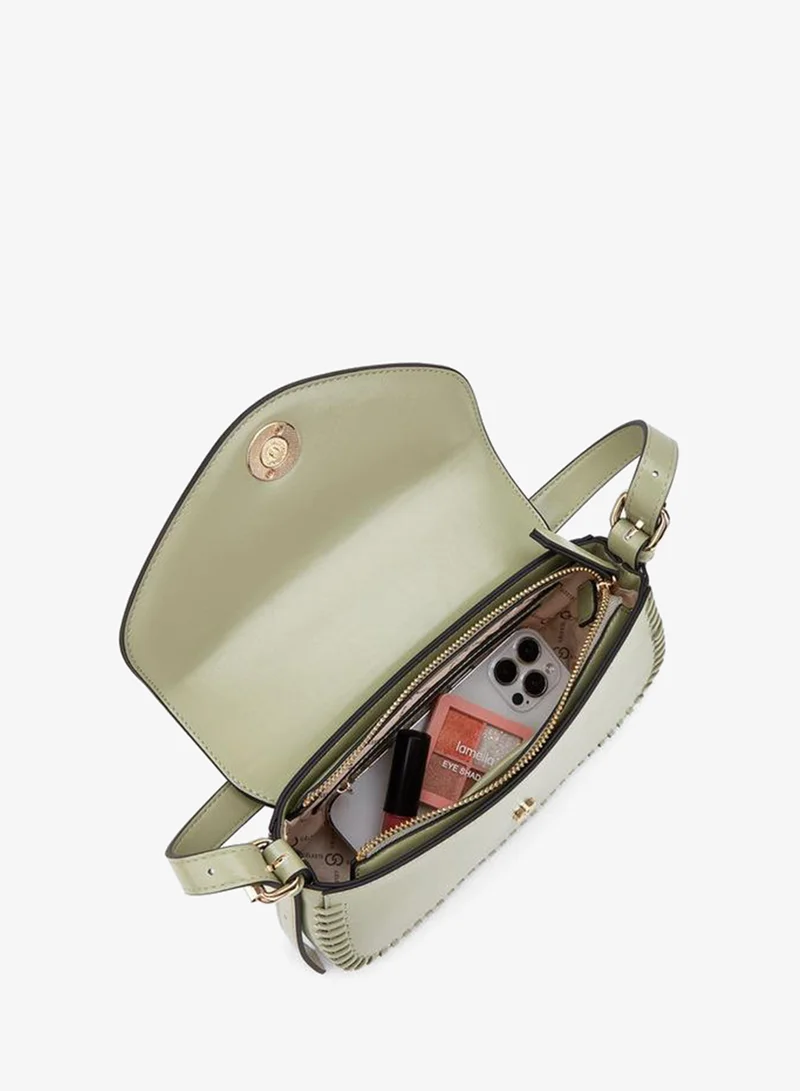 Celeste GREEN Stitch Detail Shoulder Bag With Button Closure for Women | Best Price UAE