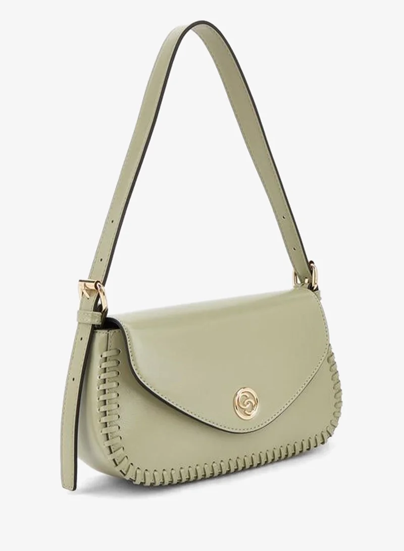 Celeste GREEN Stitch Detail Shoulder Bag With Button Closure for Women | Best Price UAE