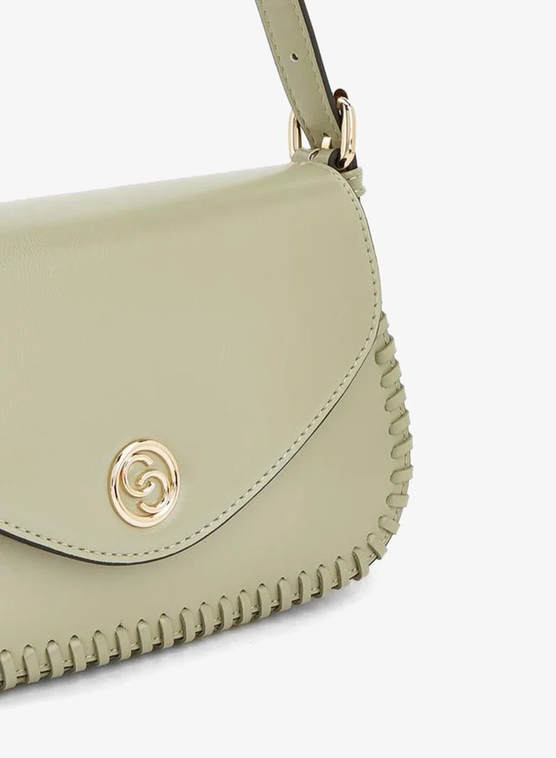 Celeste GREEN Stitch Detail Shoulder Bag With Button Closure for Women | Best Price UAE
