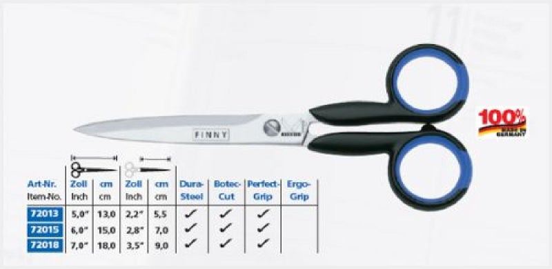 Kretzer Finny 72018 7.0" / 18cm - Craft/Household/Office/Sewing/Universal Scissors - Image 2
