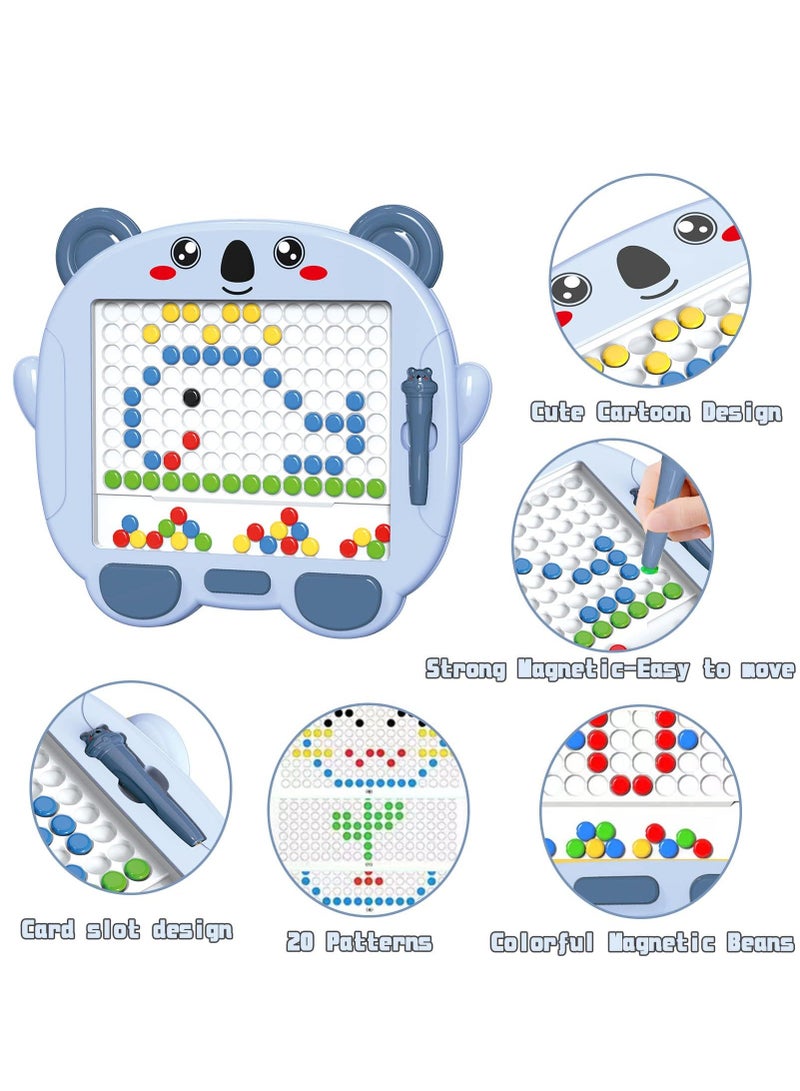 XiuWoo Magnetic Drawing Board for Kids Toddlers, Montessori Dots Board, Lovely Koala Doodle with Pen and Beads Kids, Activities Travel Toy Girls Boys Ages 3 Up - Image 2
