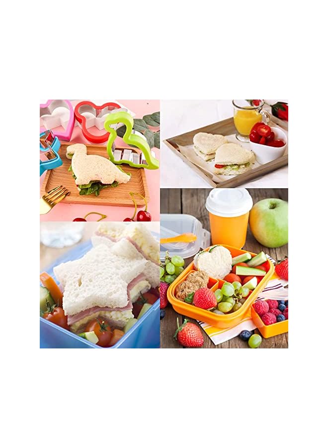 S-TOP Sandwiches Cutter Set, 8Pcs Mickey Mouse & Dinosaur & Heart & Star Shapes Sandwiches Cutter Cookie Cutter, Stainless Steel Food Grade Cookie Cutter Mold for Kids (Big+Medium） - Image 2