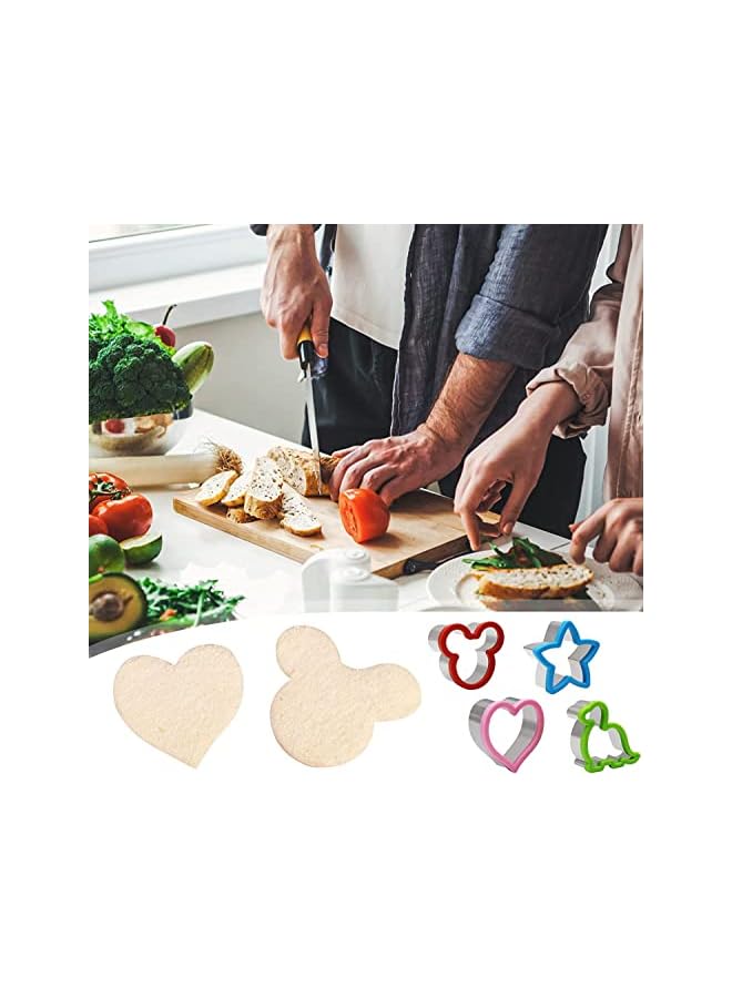 S-TOP Sandwiches Cutter Set, 8Pcs Mickey Mouse & Dinosaur & Heart & Star Shapes Sandwiches Cutter Cookie Cutter, Stainless Steel Food Grade Cookie Cutter Mold for Kids (Big+Medium） - Image 3