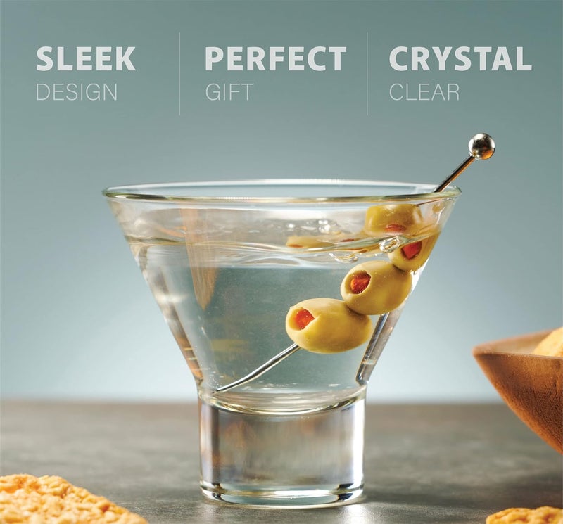 Godinger Martini Glasses, Italian Cocktail Glasses, Dessert Cups, Set of 4, 8oz - Made in Italy - Image 5