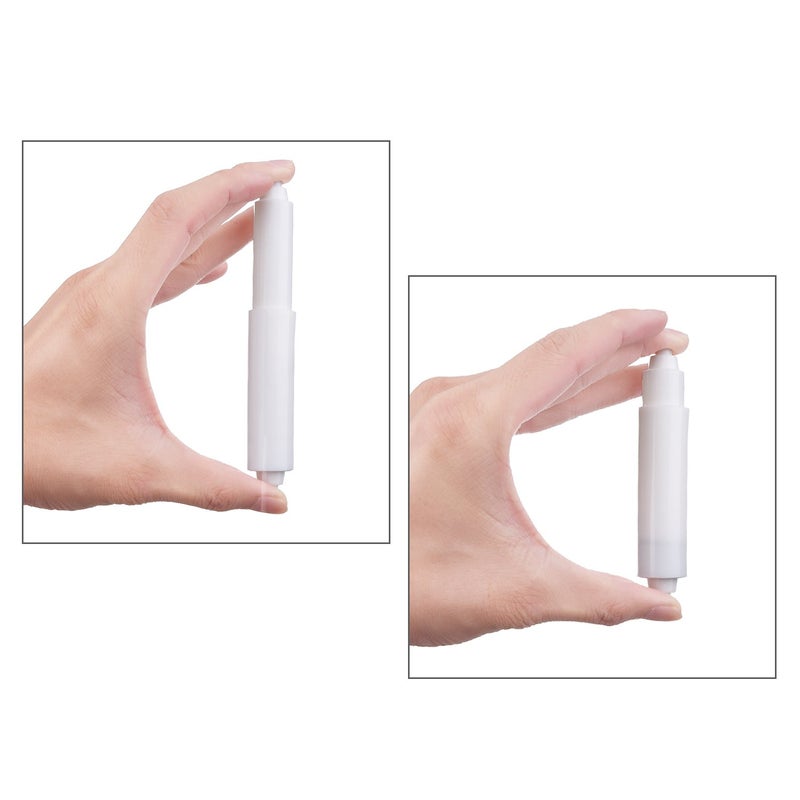 Shappy 4 Pieces Toilet Paper Holder Roller Replacement Plastic Spring Loaded, Paper Holder Insert (White) - Image 4