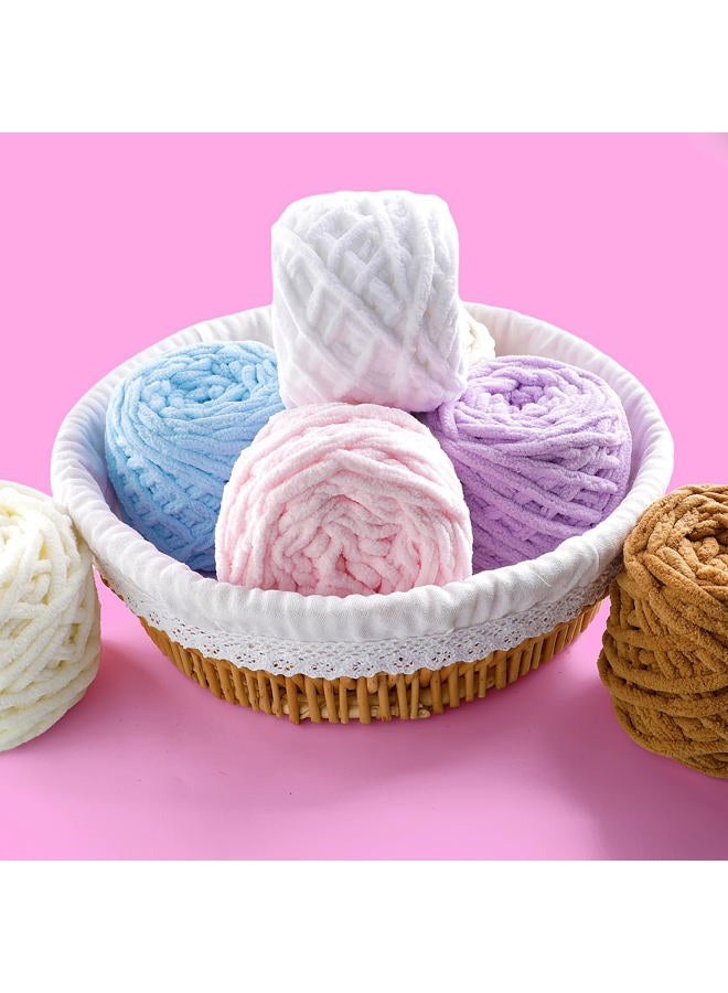 NDICANG Chunky Chenille Yarn for Crocheting, Fluffy Baby Blanket Yarn for Crochet Sweater Shawl Scarf Gloves, Super Soft Amigurumi Plush Yarn 74yards/3.5 Oz (Milk White) - Image 4