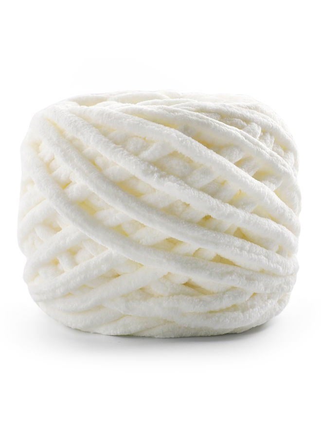 NDICANG Chunky Chenille Yarn for Crocheting, Fluffy Baby Blanket Yarn for Crochet Sweater Shawl Scarf Gloves, Super Soft Amigurumi Plush Yarn 74yards/3.5 Oz (Milk White) - Image 1