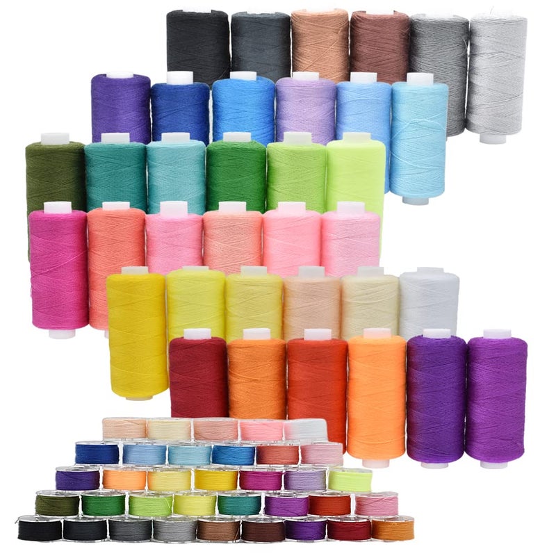 SHRJ 72Pcs Bobbins Sewing Threads Kit 36 Colors 400 Yards per Polyester Thread Spools Prewound Bobbin with Case for Hand Machine Sewing Emergency and Travel DIY and Home