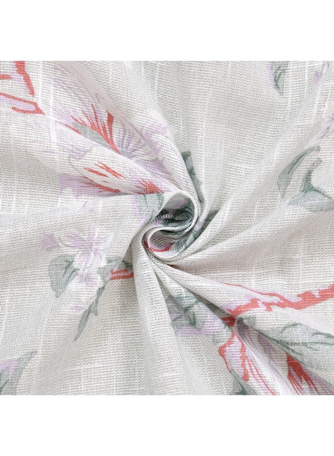 LINENWALAS Linenwalas Cotton Linen Semi Sheer Curtain Set With Eyelet Ring Draperies For Living Room/Bedroom Vintage Floral Door Treatment - (Vintage Floral - 4.5X 7 Ft)( Vintage) - Image 5