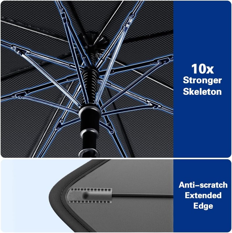 Jasvic car windshield sun shade umbrella - foldable car umbrella sunshade cover uv block car front window (heat insulation protection) for auto windshield covers trucks cars (large) - Image 4