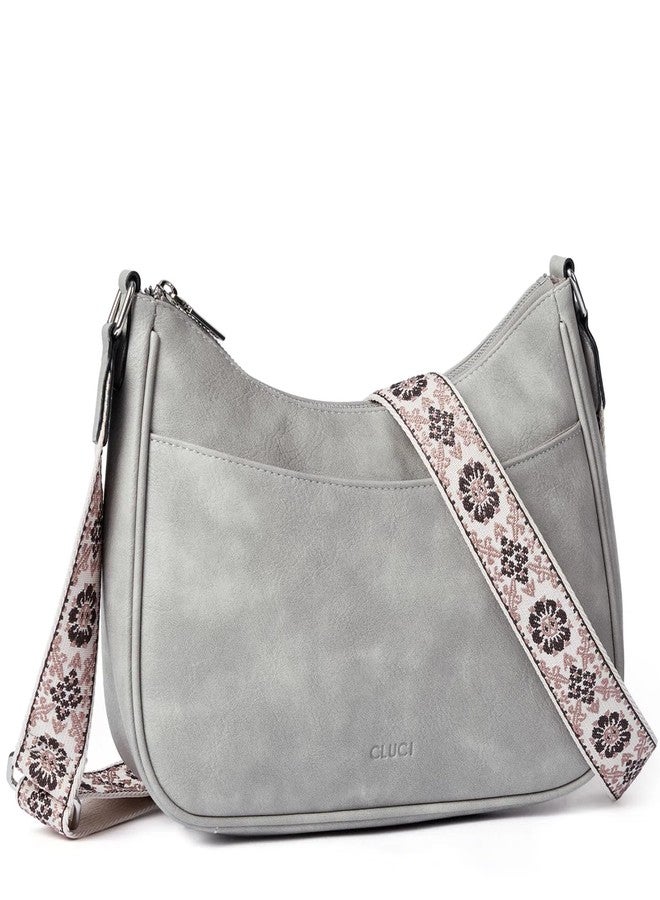 CLUCI Crossbody Bags for Women, Vegan Leather Shoulder Handbags 2024，Purses for Women with Adjustable Wide Strap, 10-new Grey, Contemporary - Image 1