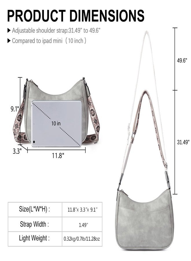 CLUCI Crossbody Bags for Women, Vegan Leather Shoulder Handbags 2024，Purses for Women with Adjustable Wide Strap, 10-new Grey, Contemporary - Image 4