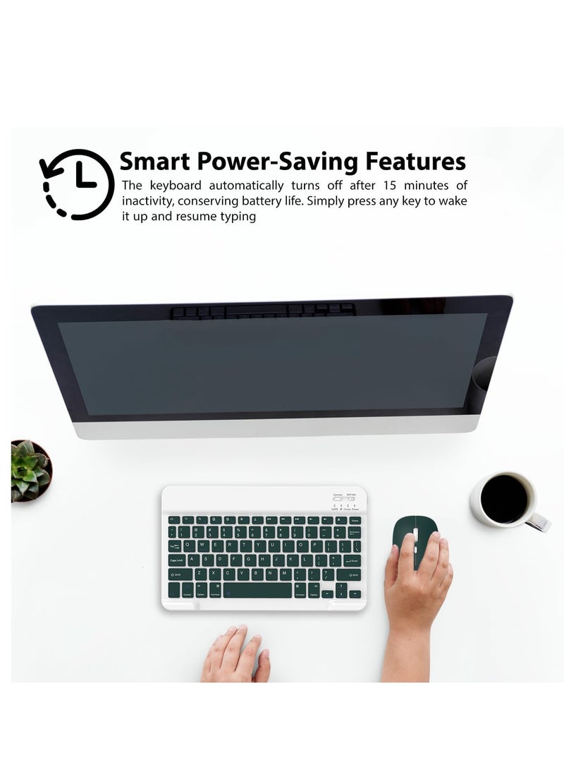 ELTRAZONE Set of Rechargeable Bluetooth Keyboard and Mouse - Portable Wireless Mouse/Keyboard Set - Android/iOS/Windows - Smart Phone/Tablet/PC - iPhone iPad Pro Air Mini, iPad OS/iOS (BLACK) - Image 2