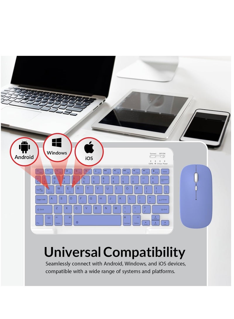 ELTRAZONE Set of Rechargeable Bluetooth Keyboard and Mouse - Portable Wireless Mouse/Keyboard Set - Android/iOS/Windows - Smart Phone/Tablet/PC - iPhone iPad Pro Air Mini, iPad OS/iOS (BLACK) - Image 4