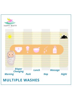 Happy Matty Happy Matty Babys Extra Absorbent Quick Dry Sheet Playmat Waterproof Reusable Washable Colourful Soft Comfortable Best for Gifting Lint Free Fabrics Mattress Crib Protector Large Zigzag Large  - Image 5