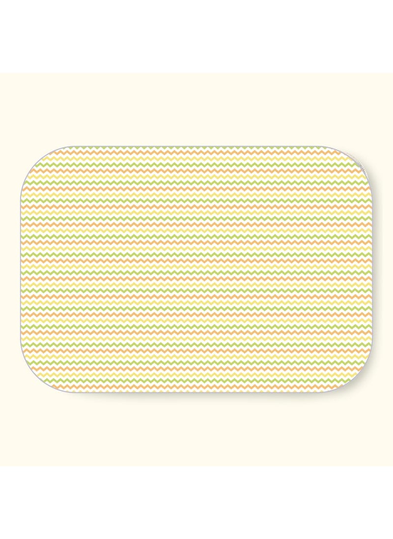 Happy Matty - Happy Matty Babys Extra Absorbent Quick Dry Sheet Playmat Waterproof Reusable Washable Colourful Soft Comfortable Best for Gifting Lint Free Fabrics Mattress Crib Protector Large Zigzag Large - Image 1