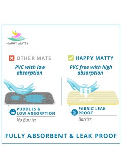 Happy Matty Happy Matty Babys Extra Absorbent Quick Dry Sheet Playmat Waterproof Reusable Washable Colourful Soft Comfortable Best for Gifting Lint Free Fabrics Mattress Crib Protector Large Zigzag Large  - Image 4