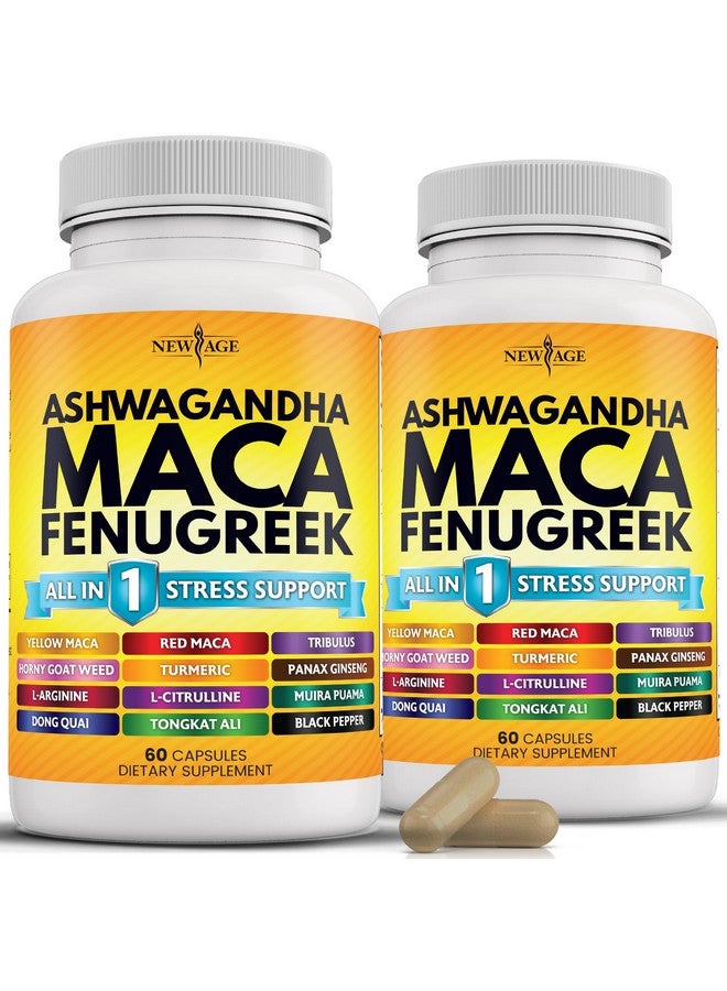 NEW AGE Ashwagandha Maca Root Fenugreek Supplement with Tongkat Ali Ginseng - Assists with Overall Health - Made in USA - 120 Count - Image 1