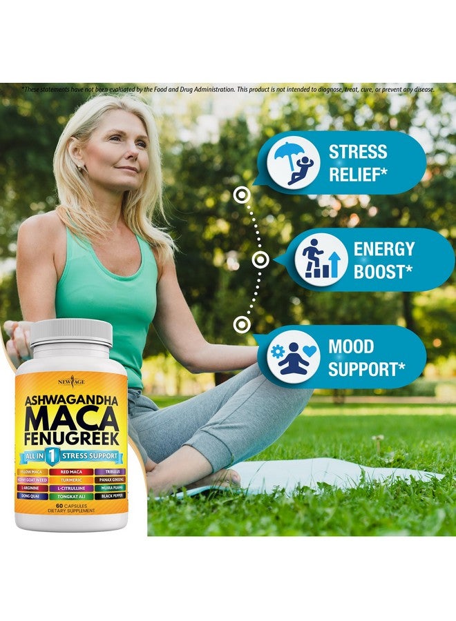 NEW AGE Ashwagandha Maca Root Fenugreek Supplement with Tongkat Ali Ginseng - Assists with Overall Health - Made in USA - 120 Count - Image 4
