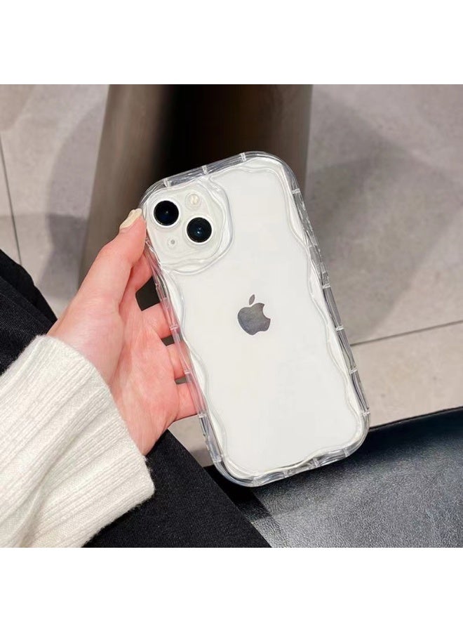 NIBEMINENT Creamy Streak Protective TPU Case Cover For iPhone 15 Plus, Transparent Color - Image 2