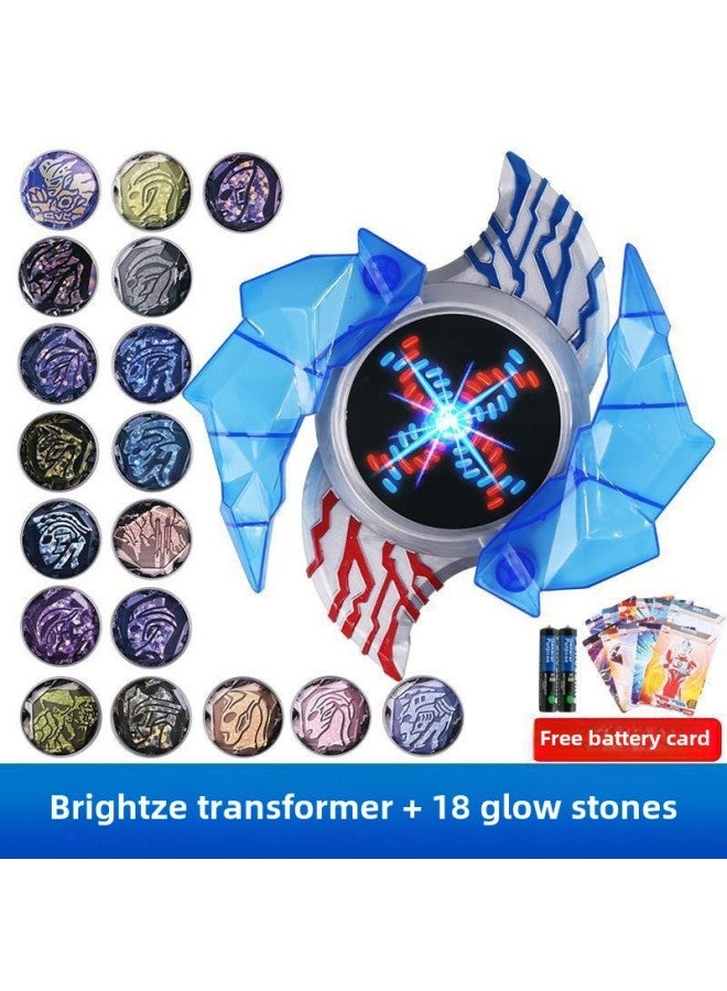 Transformer Bracelet Bracelet Blazer Cheeso Knight Sword Phezite Soft Glue Doll Toy-Color:Brightze Transformer + 18 Glow Stones, Free Battery Card  - Image 1