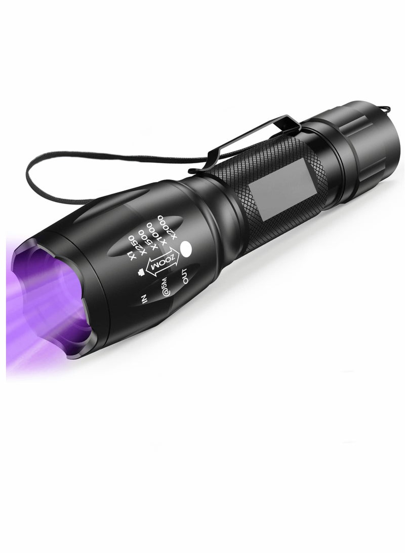 Zikra UV Flashlight, Small LED Dual Color Light Torch with Black and White Light, 2 in 1 Waterproof Flashlight for Detection Cosmetics Fluorescent Agent Pet Urine Detector - Image 1