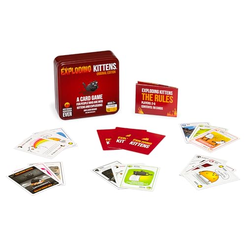 Exploding Kittens Original Edition in Collectible Tin - Fun & Hilarious Card Game for Kids and Adults, Ideal for Party Family Game Night and Party, 56 Cards Included - Image 4