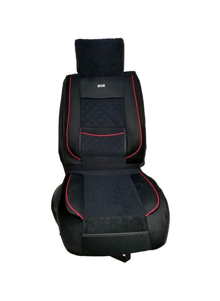 Generic Premium Black PU Leather Car Seat Cover Cushion, Model 3XR 6770A BK, Durable and Comfortable - Set of 2 Pieces - Image 3
