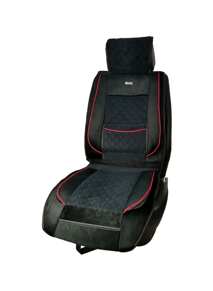 Generic Premium Black PU Leather Car Seat Cover Cushion, Model 3XR 6770A BK, Durable and Comfortable - Set of 2 Pieces - Image 2